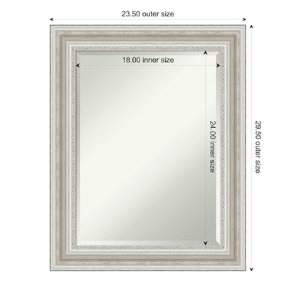 Amanti Art 오버 싱크대용 실버 욕실 거울, 76.2 x 61cm(30 x 24인치) 팔러 실버 직사각형 화장대 거울, 중간 전통 프레임, 수평 및 수직으로 걸 수 있음, 욕실 벽 장식, 경사진 가장자리 - color: 팔러 실버 V1, size: 30"L x 24"W