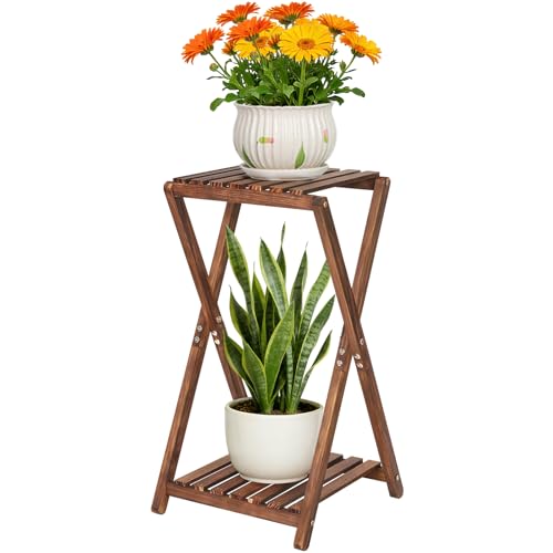 Wood Tiered Plant Stand Indoor,Corner Plant Shelf for Indoor Plants