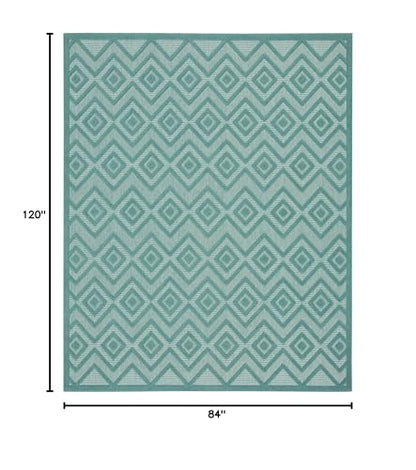 Nourison Home Versatile Aqua Teal 7' x 10' Area Rug - Easy Clean, Non Shedding, Bed Room, Living Room, Dining Room, Kitchen (7' x 10') - color: Aqua Teal, size: 7' x 10' (Rectangular)