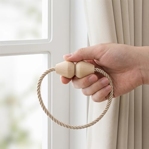 Boho Curtain Tiebacks, Magnetic Curtain Holdbacks 12 Pack