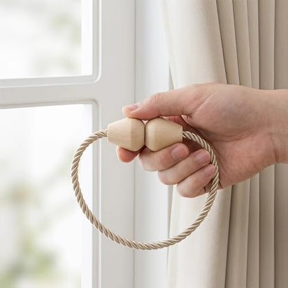 Boho Curtain Tiebacks, Magnetic Curtain Holdbacks 12 Pack