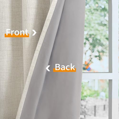 YoungsTex Linen Farmhouse Blackout Curtains 63 Inch Length 2 Panels Set - color: Linen, size: 52"W x 63"L (Pack of 2)