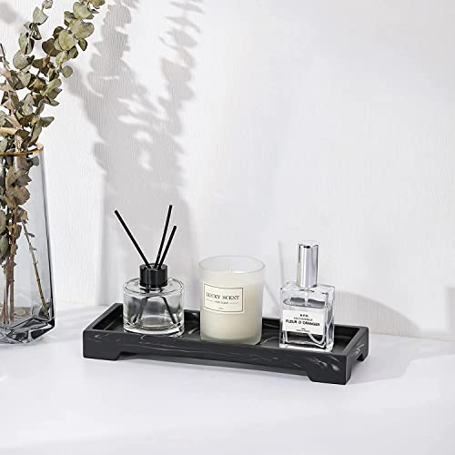 Luxspire Marble Tray for Soap Dispenser Perfume Jewelry, S, Ink Black - color: A - Ink, style: Small