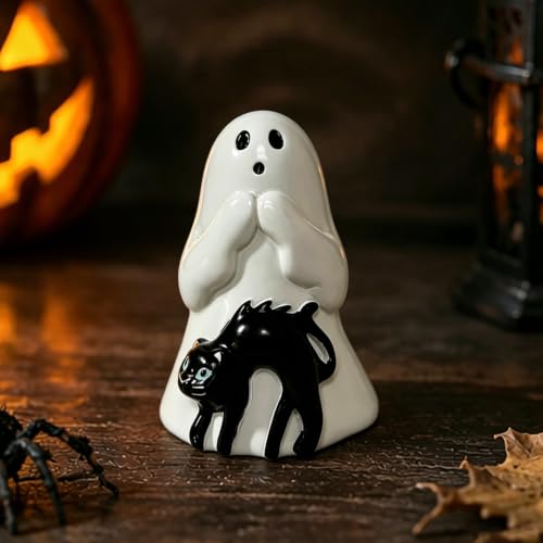Halloween Ghost Figurine Cute Cat Spooky Resin Statue 1 PCS - color: Styl 21