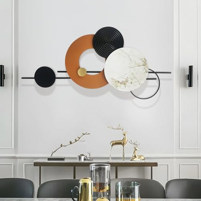 BECHAEO 3D Large Metal Wall Art Decor for Living Room 40" x 19"