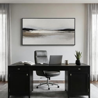 Large Framed Black and White Abstract Wall Art for Living Room, 30x60 In - color: Black & White A, size: 60"L x 30"W