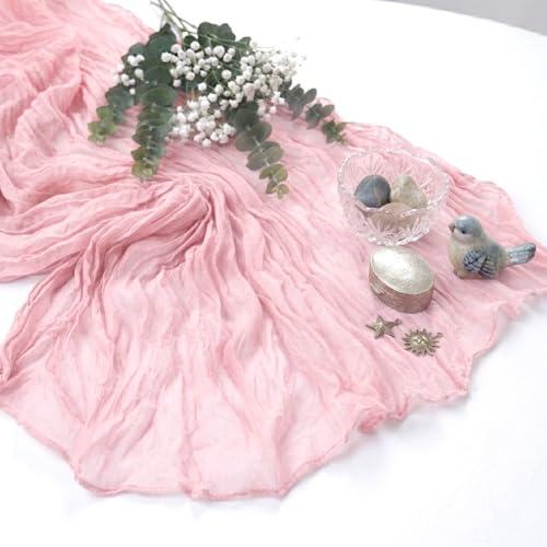 10 Pack Pink Cheesecloth Table Runner 17 x 108 Inch - color: Pink, size: 10Pcs - 9 Ft