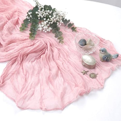 10 Pack Pink Cheesecloth Table Runner 17 x 108 Inch - color: Pink, size: 10Pcs - 9 Ft