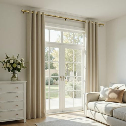 Zeerobee Curtain Rods for Windows 32 to 240 Inch, Warm Gold Curtain Rod - color: Warm Gold, size: 32"-240"