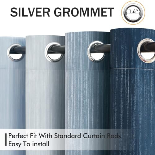 MIULEE Dark Blue and Light Blue Ombre Blackout Curtains 52Wx54L Set of 2 - color: Dark Blue and Light Blue, size: 52"W x 54"L (Pack of 2)