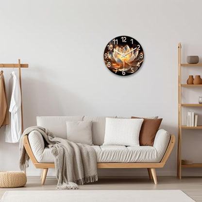XFM Lotus Flower Wall Clock 16 inch Modern Zen Floral - color: Lotus Flower, size: 16 Inch