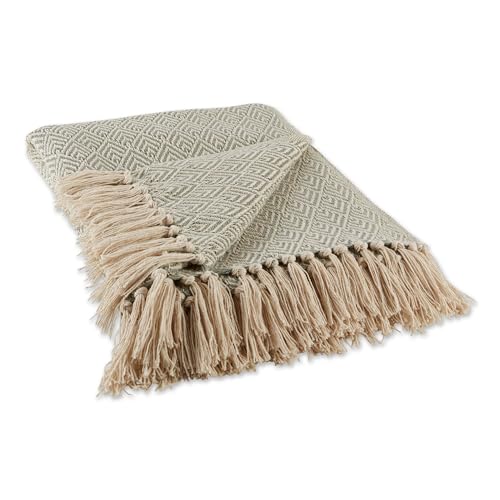 DII Diamond Throw Collection Cotton Woven, 50x60, Artichoke - color: Artichoke, size: 50x60"