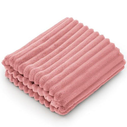 BEDELITE 3D Ribbed Pink Baby Blankets for Boys Girls 30"x 40" - color: Dusty Pink, size: Kids(30"x40")