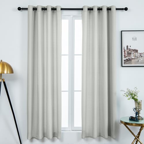 Linen Blended Rustic Curtains 72 inch Length 2 Panels for Living Room Pinch Pleat Textured Thick Light Filtering Privacy Window Drapes Grommet Top for Bedroom 6ft (52x72 Silvery Grey) - color: Silvery Grey, size: 52"W x 72"L (Pack of 2)