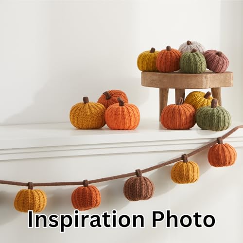 Your Heart's Content Mini Knit Pumpkins Set of 5 (Mini Earth Tone Set) - color: Mini Earth Tone Set