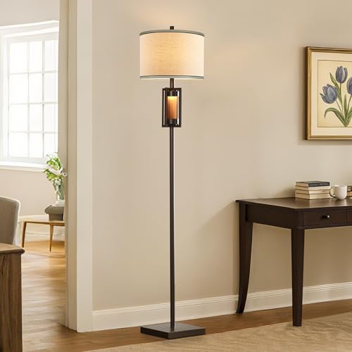 63'' Rustic Floor Lamp for Living Room with 2 Light Sources - style: Rustic