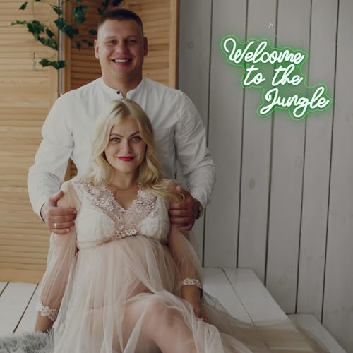 Welcome to the Jungle Neon Sign Wedding Led Sign Jungle Neon Light - color: Colorful-A-jungle green