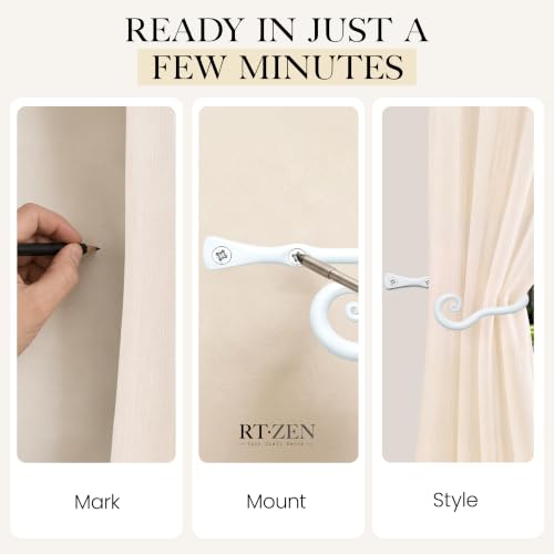 RTZEN Metal Curtain Tiebacks, Drapery Holders for Wall, 2 Pcs - size: Medium, style: Classic - W