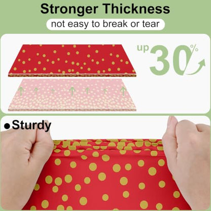Smiry Disposable Rectangle Plastic 54 x 108 Inch Table Cloth 3 Pack - color: Gold and Red