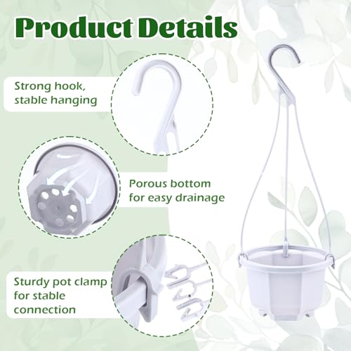 Roshtia 24 Pcs Hanging Planter Pot with Hook, Ceramic White, 3.7 Inch - color: Ceramic White, size: 3.7 Inch