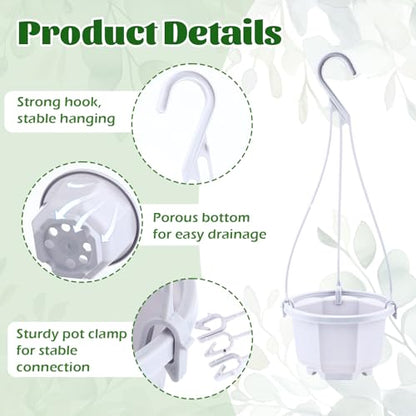 Roshtia 24 Pcs Hanging Planter Pot with Hook, Ceramic White, 3.7 Inch - color: Ceramic White, size: 3.7 Inch