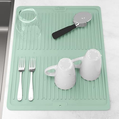 GORILLA GRIP Patented BPA-Free Silicone Dish Drying Mat, 18x16, Mint - color: Mint, size: 18" x 16", style: Silicone