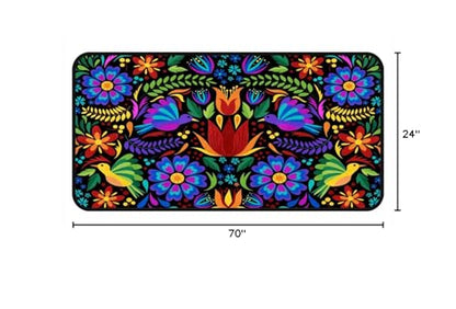 Floral Mexican Birds Doormat Area Rugs Floor Mat for Patio Front Door Entry Garage Kitchen Bathroom 72x24 in - size: 72x24 in