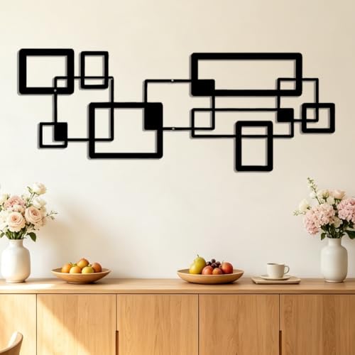 ELENWYNN Metal Wall Decor Art,Large Modern Geometrical Sculpture of Bedroom - color: Abstract Geometry A