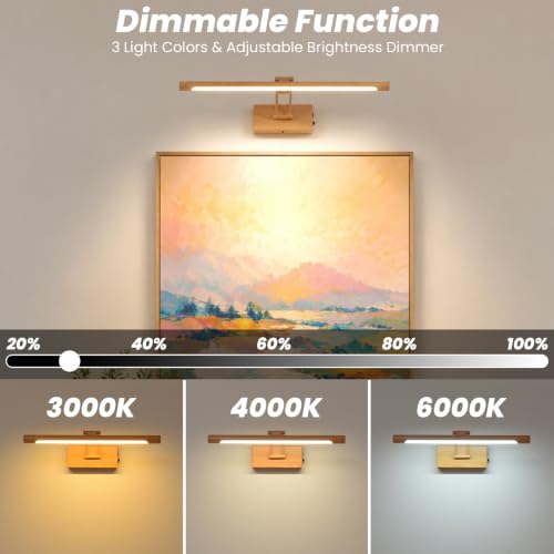 Battery Operated Picture Light for Wall,Wood Finish 15.7-Inch - color: Wood Finish, size: 15.7 Inch