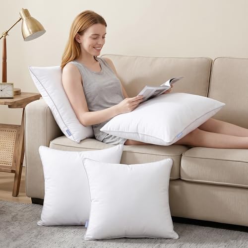 Leeden 24x24 Throw Pillow Inserts Set of 2-100% Cotton Cover - size: 24x24 Inch