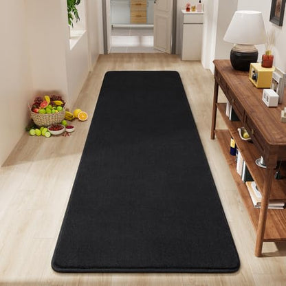 Amearea Modern Soft Hallway Runner Rug, 2x6 Feet Black Washable Runner Rugs - color: Black, size: 2' x 6' (Runner)