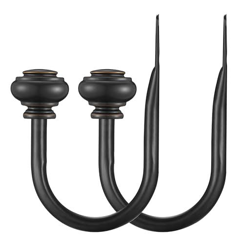 Curtain Holdbacks 2pcs, Metal Curtains Tiebacks for Drapes Window Home Decoration, Matte Black - color: Matte Black
