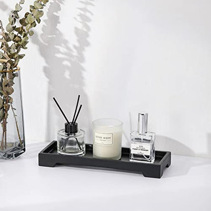 Luxspire Marble Tray for Soap Dispenser Perfume Jewelry, S, Marble Black - color: C - Black, style: Small
