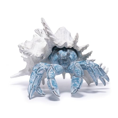 Hodao 8.25" Coastal Hermit Crab Figurine, Nautical Ocean Resin Statue Decor - color: Blue-hermit Crab