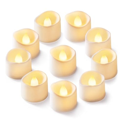 Homemory 50-Pack Flameless Tea Lights Candles Battery Operated, 200+ Hours - color: Warm White Glow – White Body, size: Pack of 50