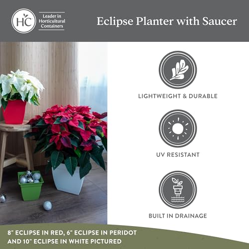 The HC Companies Eclipse Square Planter Pot, 10 Inch, Peridot Green, 2-Pack - color: Peridot Green, size: 10", style: Pack of 2