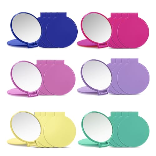 Qislee 24 Pack Compact Mirrors Bulk for Party Favors Purse Travel, 6 Colors - color: 24 Pcs-6 Colors