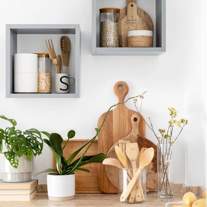 Kaboon Cube Floating Shelves Set2, Display Shelves Wall Mount 7.75" D x 12.5" W x 12.5" H, (Gray, Square 2 Cubes) - color: Grey, size: Square-Set2