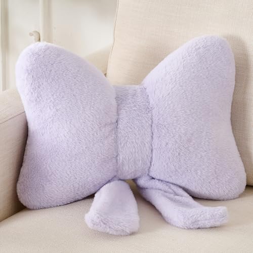 XIAIJIA Bow Pillow, Throw Pillows for Bed, Purple Bow Pillows 12×9 in - color: Purple, size: 12"X 9"