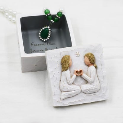 Best Friend Keepsake Box, Sculpted Hand-Painted Keepsake for Women, Sister Gifts - style: Best friend gifts for women