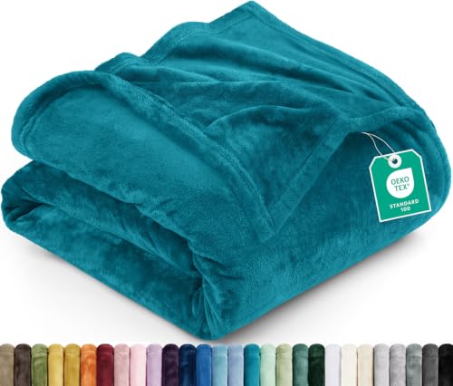Utopia Bedding Soft Fleece Bed Blanket Throw Size Turquoise (50x60 Inch) - color: Turquoise, size: Throw (50x60 Inch)