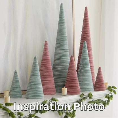 Your Heart's Content Blush Velvet Trees Set of 4, Cozy Bookshelf Teen Girl, Coquette Room Decor, Aesthetic, Valentine Table Accent, Pink Cozy Mantel, Tabletop Tree (Blush) - color: Blush