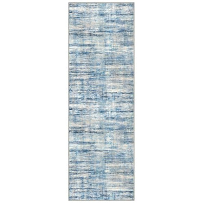 KOZYFLY Modern Hallway Runner Rug 2.6x8 Washable Rug Runner Blue Beige - color: Blue Beige, size: 2'8" x 8' (Runner)