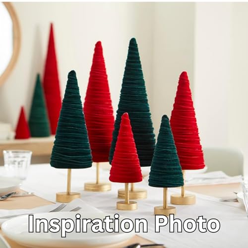Emerald Pedestal Velvet Trees Set of 3, Cozy Artisan Mantel Décor, Luxurious Green Valentine Tabletop Tree, Wedding Centerpiece, Modern Farmhouse (Emerald) - color: Emerald