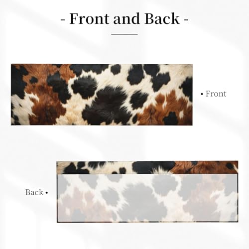 Cow Print Curtain Valance Short Rod Pocket Window Treatment for Living Room Bedroom Kitchen Bathroom 1 Panel 54" W x 18" L - color: Cow Print