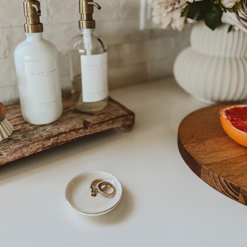 Sweet Water Decor Gold Heart Jewelry Dish Tray - Elegant Ceramic Ring Dish for Home Decor, Bridal Parties, Jewelry Storage, Rings, and Earrings Organizer - style: Gold Heart