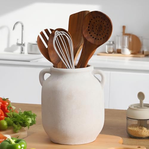 Vanselia Ceramic Flower Vase Home Table Decor Living Room Farmhouse 7.6 in - color: 7.6" Rustic