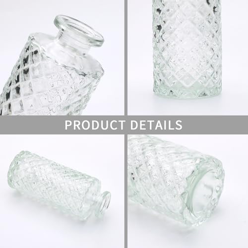Clear Flower Vase Set, Glass Bud Vase in Bulk Set of 8 - color: Clear, size: 8 pcs