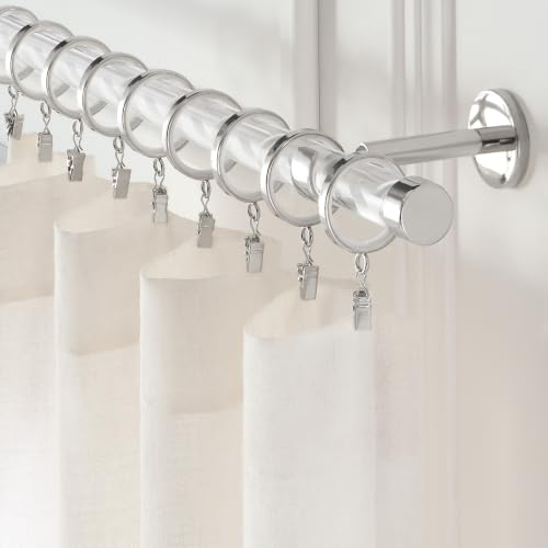 Cambria Designer 1-3/8" Polished Nickel Quiet Glide Curtain Rings 18 Pack - color: Polished Nickel, size: Small 1-3/8 in