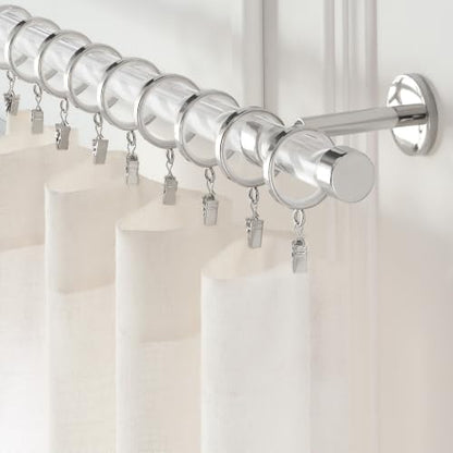 Cambria Designer 2" Polished Nickel Quiet Glide Curtain Rings 18 Pack - color: Polished Nickel, size: Large 2 in